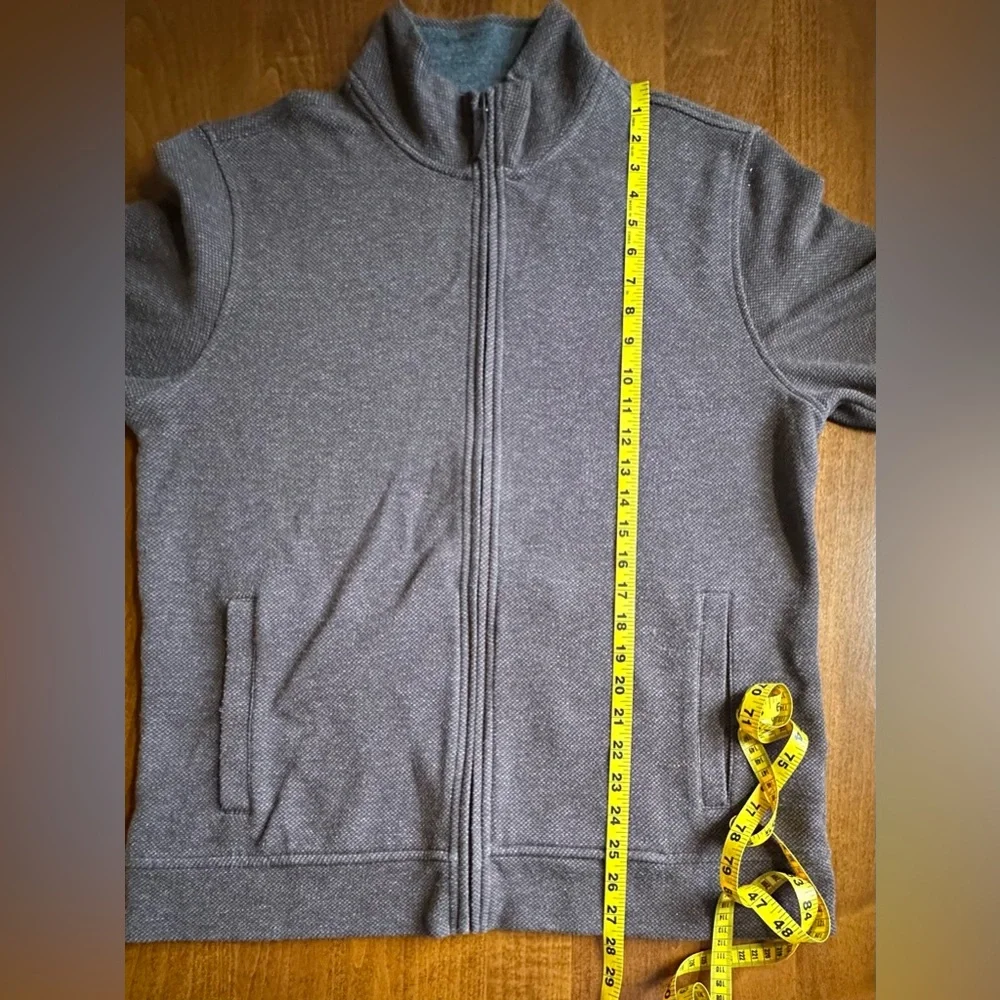 Tasso Elba•full-zip sweater•men’s large•cotton blend•pockets•relaxed fit•brown - Picture 10 of 15